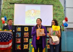 #LillasSunflowers Colleen Rowan Kosinski "Lilla's Sunflowers" at Red Oak Elementary school