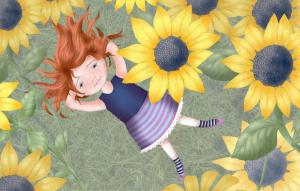 Lilla in the Sunflower garden